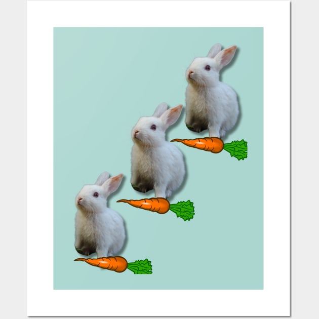 Cute white rabbit Wall Art by LuluCybril